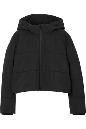 Burberry Cropped quiltet jakke med hætte