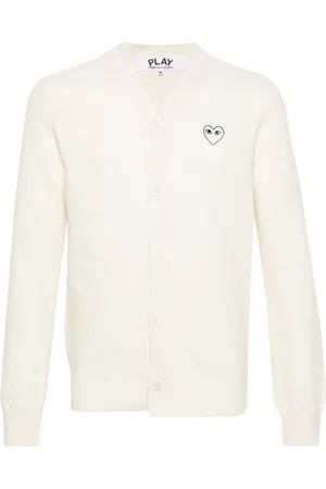 Comme des Garçons Cardigan i uld med hjertemotiv