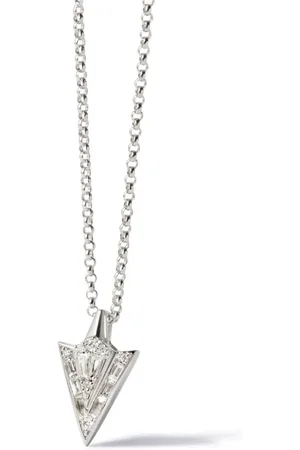 ANNOUSHKA Deco Arrow diamanthalskæde i 18 karat hvidguld