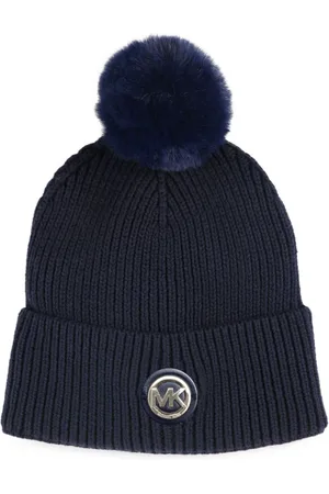 Michael Kors Ribstrikket hue med logo-applikation