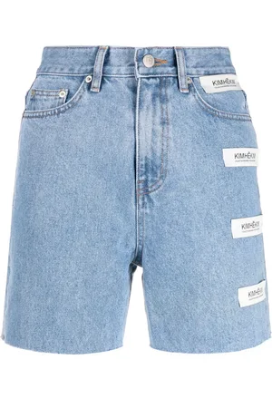 KIMHEKIM Højtaljede shorts i denim med logomærker