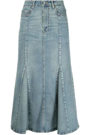 Ganni Denimnederdel med logoapplikation