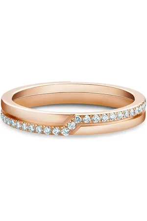 De Beers The Promise ring i 18 karat rosaguld med pavéfattet diamant