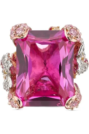 Anabela Chan Cinderella ring i 18 karat rødguld med diamant og safir
