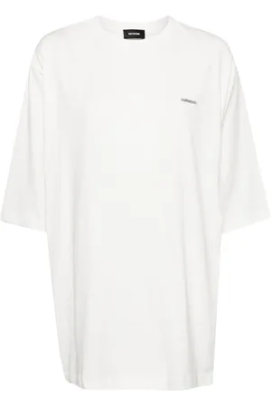 We11 Done T-shirt med krystaludsmykket logo