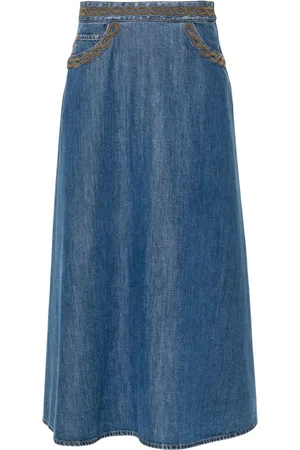 VALENTINO GARAVANI Mellemlang nederdel i denim