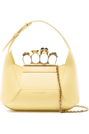 Alexander McQueen Lille The Jewelled Hobo taske i læder