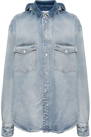 Vetements Denimskjorte med front-ryg