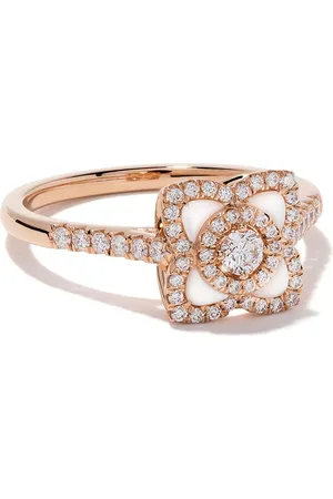 De Beers Enchanted Lotus ring i 18 karat rosaguld med diamanter og perler