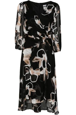 DKNY Mellemlang kjole med blomstertryk