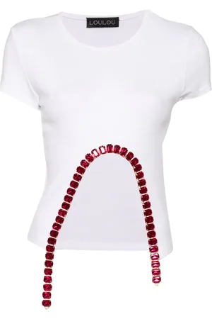 LOULOU T-shirt med krystaludsmykning