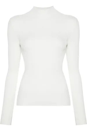Twin-Set Ribbet sweater med rullekrave