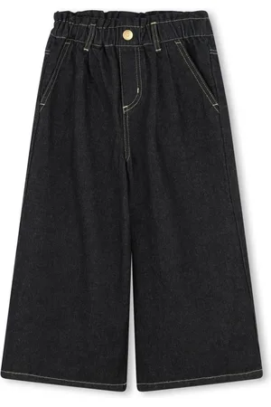 Kenzo Højtaljede jeans med brede ben og tigerbroderi