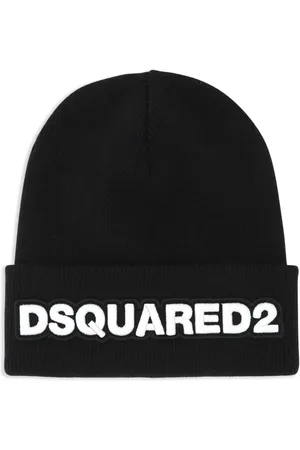 Dsquared2 Ribstrikket hue med logomærke