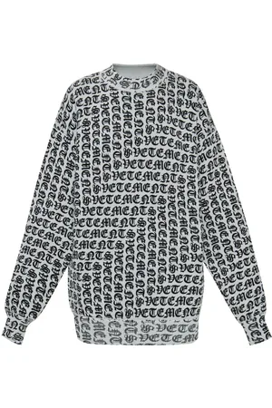 Vetements Intarsiastrikket sweater med logo