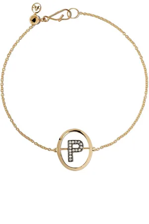 ANNOUSHKA Armbånd i 18 karat guld med P-initial i diamant