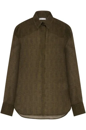 Salvatore Ferragamo Silkeskjorte med monogram