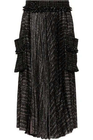 SACAI Nederdel med abstrakt mønster
