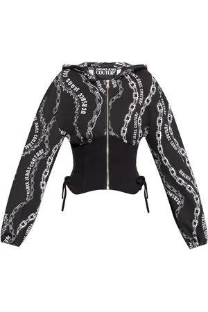 VERSACE Hættetrøje med paneler og Chain Couture-tryk