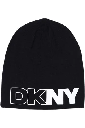 DKNY Strikket hue med logotryk