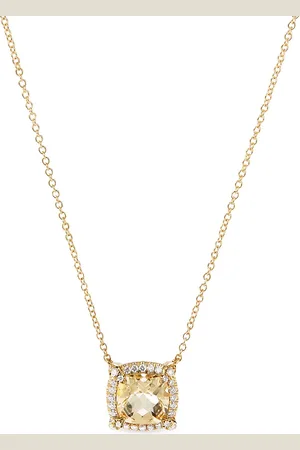 David Yurman Petite Chatelaine diamanthalskæde i 18 karat guld med citrin og diamant