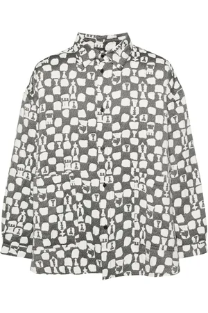 HENRIK VIBSKOV Big polo i silke med jacquard-mønster