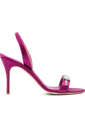Manolo Blahnik 90 mm Lamisan slingback-sandaler