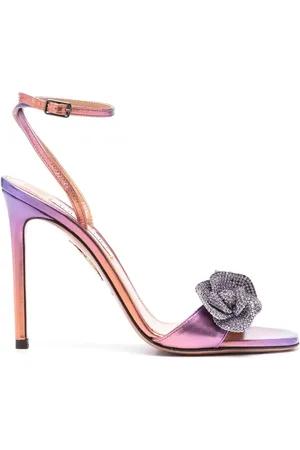 Aquazzura 105 mm Orchid-sandaler med krystaller