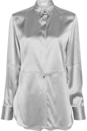 Brunello Cucinelli Langærmet skjorte i satin