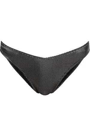 Moschino Metalliske-skinnende bikiniunderdel med logotryk