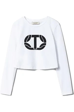 Twin-Set Cropped T-shirt med logotryk