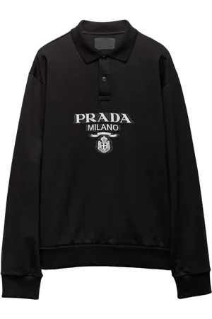 Prada Jacquard-strikket polo med logo