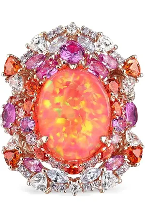 Anabela Chan Vermeil Coral Opal Ocean ring i 18 karat guld med ædelsten