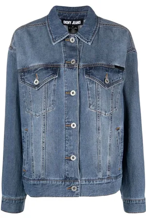 DKNY Denimjakke med falmet effekt
