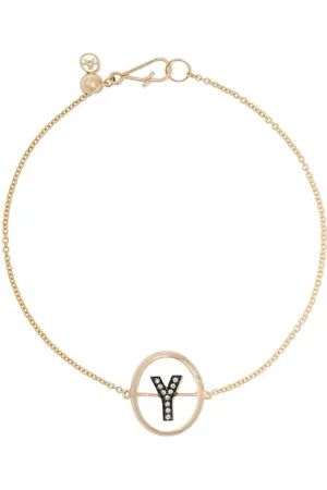 ANNOUSHKA Armbånd i 18 karat guld med Y-initial i diamant
