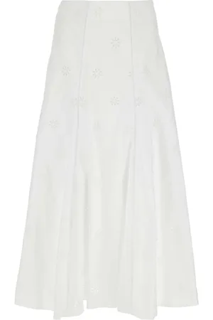 Chloé Broderie-anglaise nederdel i poplin