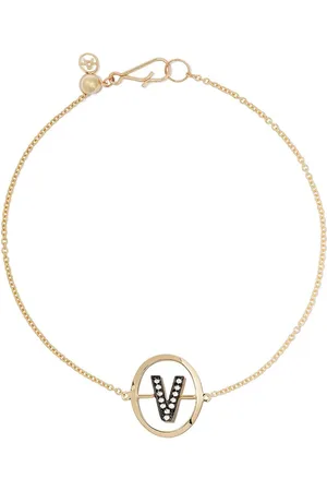 ANNOUSHKA Armbånd i 18 karat guld med V-initial i diamant