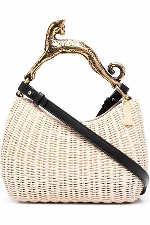 Lanvin Vævet tote med katteudsmykket håndtag