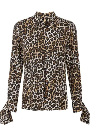 Elisabetta Franchi Georgette-skjorte med leopardtryk