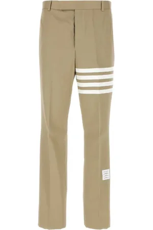 Thom Browne 4-bar stribet ustrukturerede chino-bukser i twill og bomuld