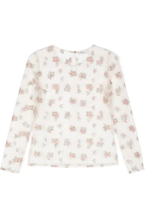 BLUMARINE Bluse med blomsterbroderi