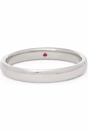 ANNOUSHKA 3mm ring i 18 karat hvidguld med rubin