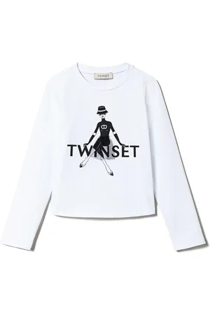 Twin-Set T-shirt med logotryk og glimmer