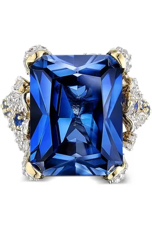 Anabela Chan Kashmir Cinderella ring i 18 karat forgyldt sølv med safir og diamant