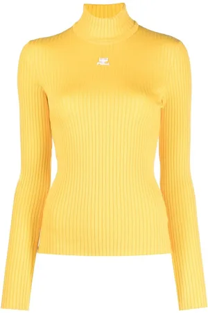 Courrèges Ribstrikket trøje med logotryk