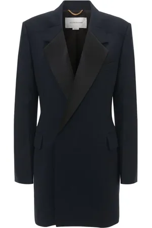 Victoria Beckham Kort blazer-kjole med foldet skulder