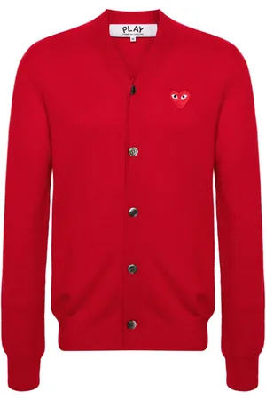Comme des Garçons Uldcardigan med logoapplikation