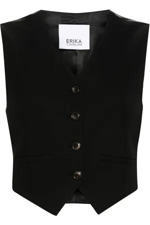 ERIKA CAVALLINI Cropped enkeltradet vest