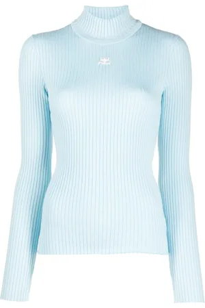 Courrèges Ribstrikket trøje med logotryk