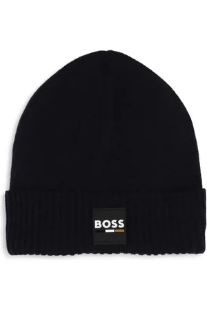 HUGO BOSS Strikket hue med logomærke